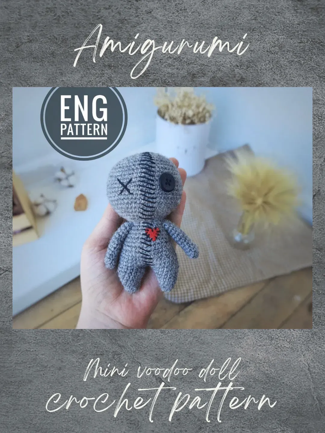 Voodoo doll crochet pattern. Amigurumi Halloween voodoo crochet pattern. Amigurumi voodoo doll crochet pattern
