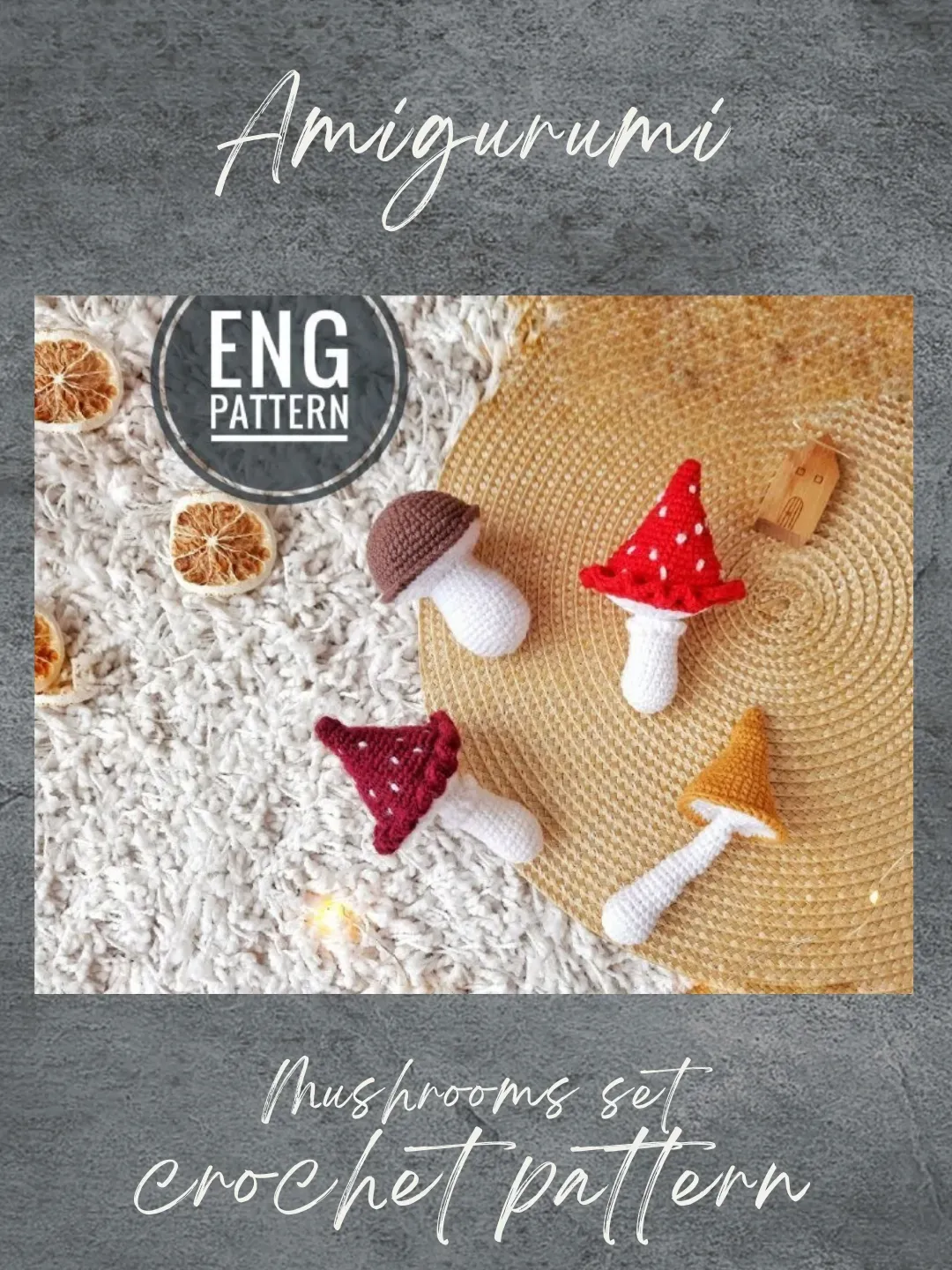 Mushroom Crochet Pattern. DIY Crochet Mushroom for Home Decor Idea. Amanita crochet pattern/ Amigurumi mushroom pattern