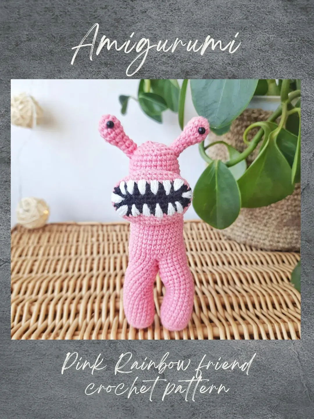 Crochet Pink Rainbow friends pattern. Amigurumi Pink Rainbow Friends tutorial. Amigurumi Roblox horror crochet pattern
