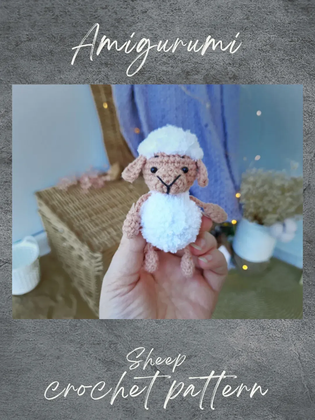 Sheep Crochet pattern. Amigurumi pattern. Crochet miniature sheep tutorial for gift. Amigurumi keychain sheep pattern