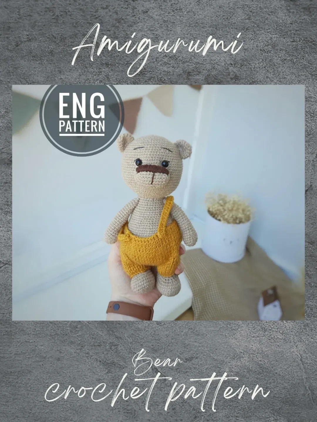 Bear crochet pattern. Amigurumi teddy bear crochet pattern. Amigurumi pattern. Big teddy bear crochet pattern