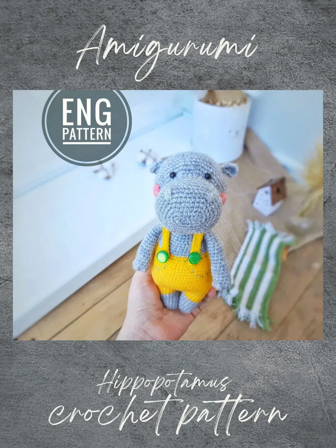 Amigurumi Hippopotamus crochet pattern. Amigurumi hippo pattern
