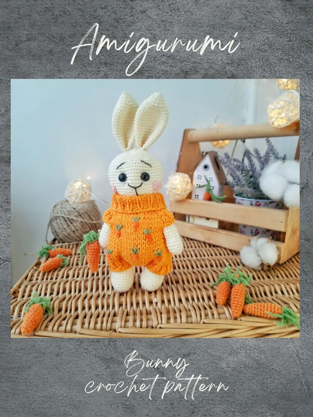 Bunny in costume crochet pattern. Christmas amigurumi rabbit crochet pattern. Amigurumi pattern. Stuffed bunny tutorial