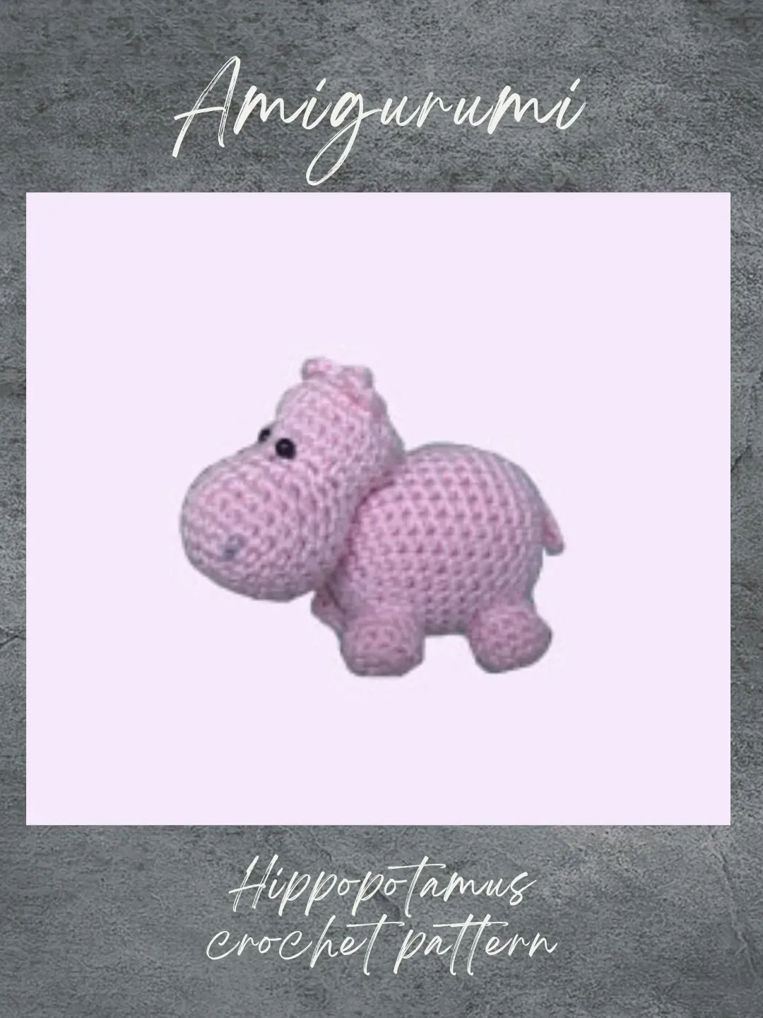 Hippopotamus crochet pattern. Amigurumi mini hippopotamus keychain toy 3 inch. Amigurumi Hippo crochet pattern