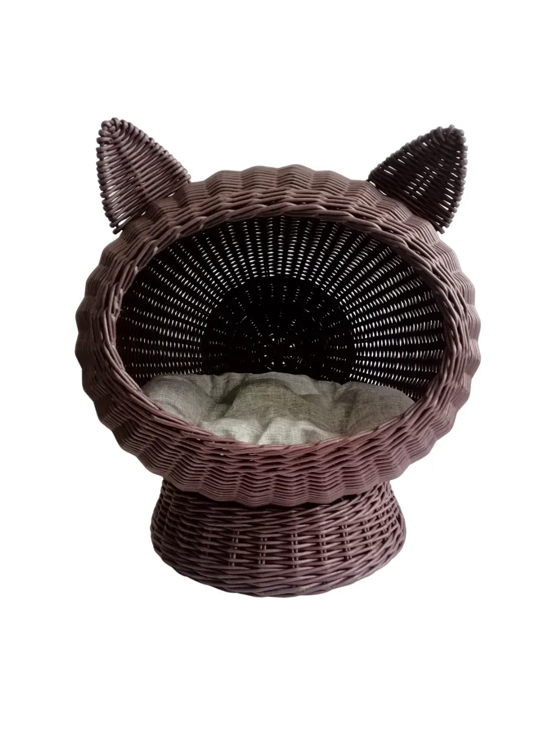 Cat bed with free cushion, Pet wicker basket, Pet cave bed, Pet house, Cat bed cute, Wicker dog bed
