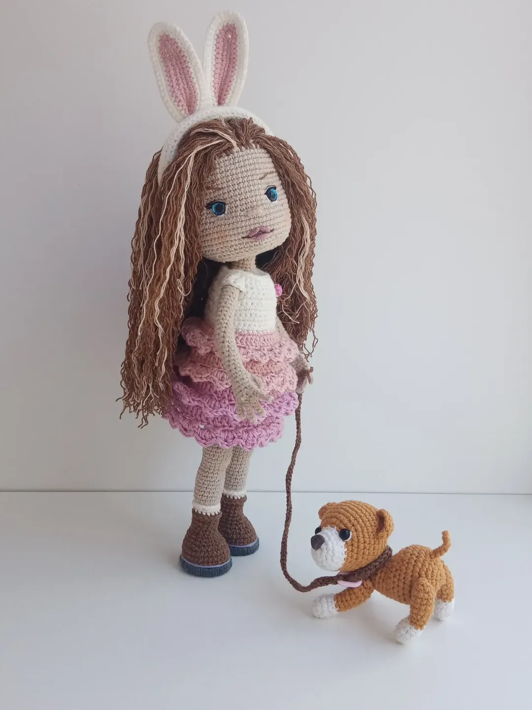 Crocheted doll - bunny, gift doll