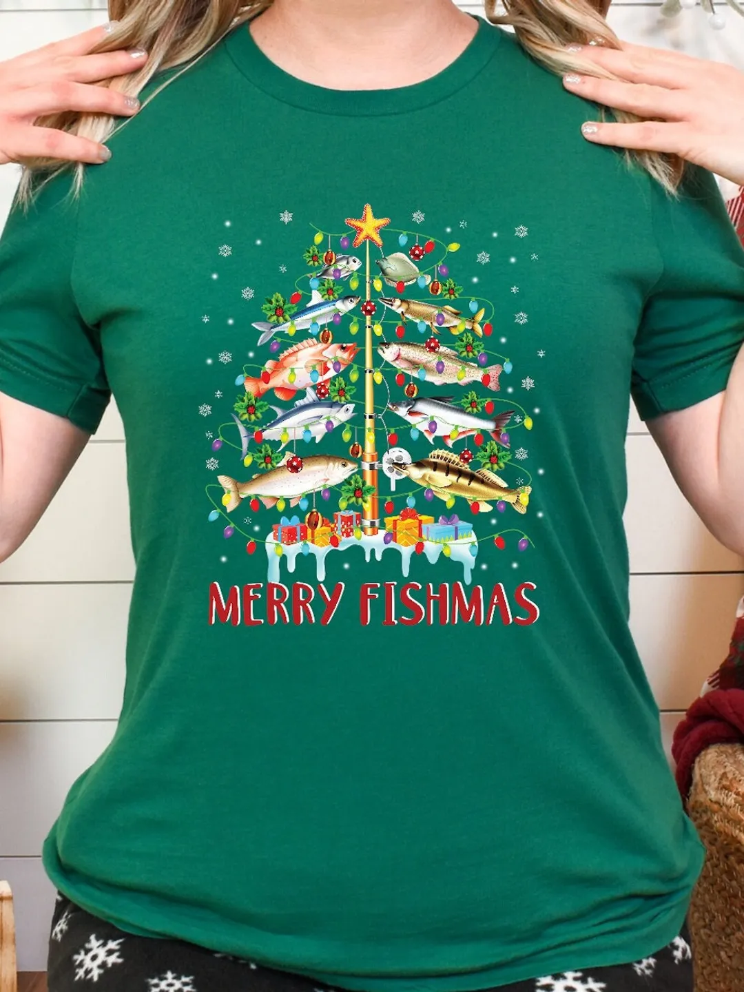 Fisherman Christmas Gift, Merry Fishmas Shirt , Dad Christmas tee