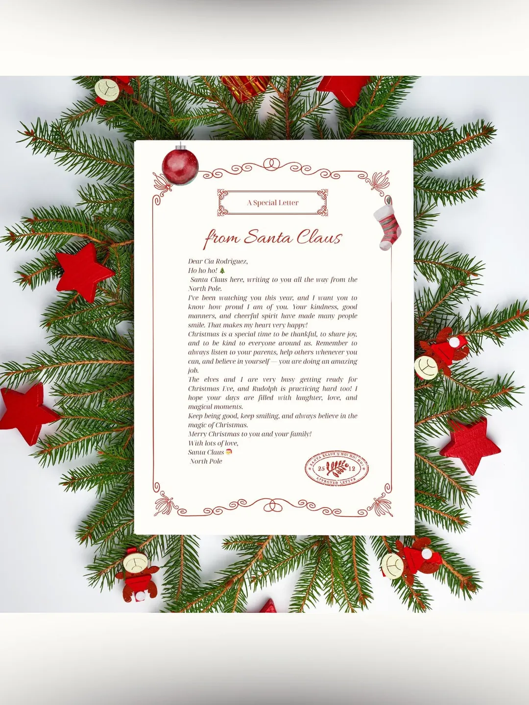 Letter To Santa Printable Easy To Print Letter To Santa Letter Instant Download To Santa Template Letter To Santa