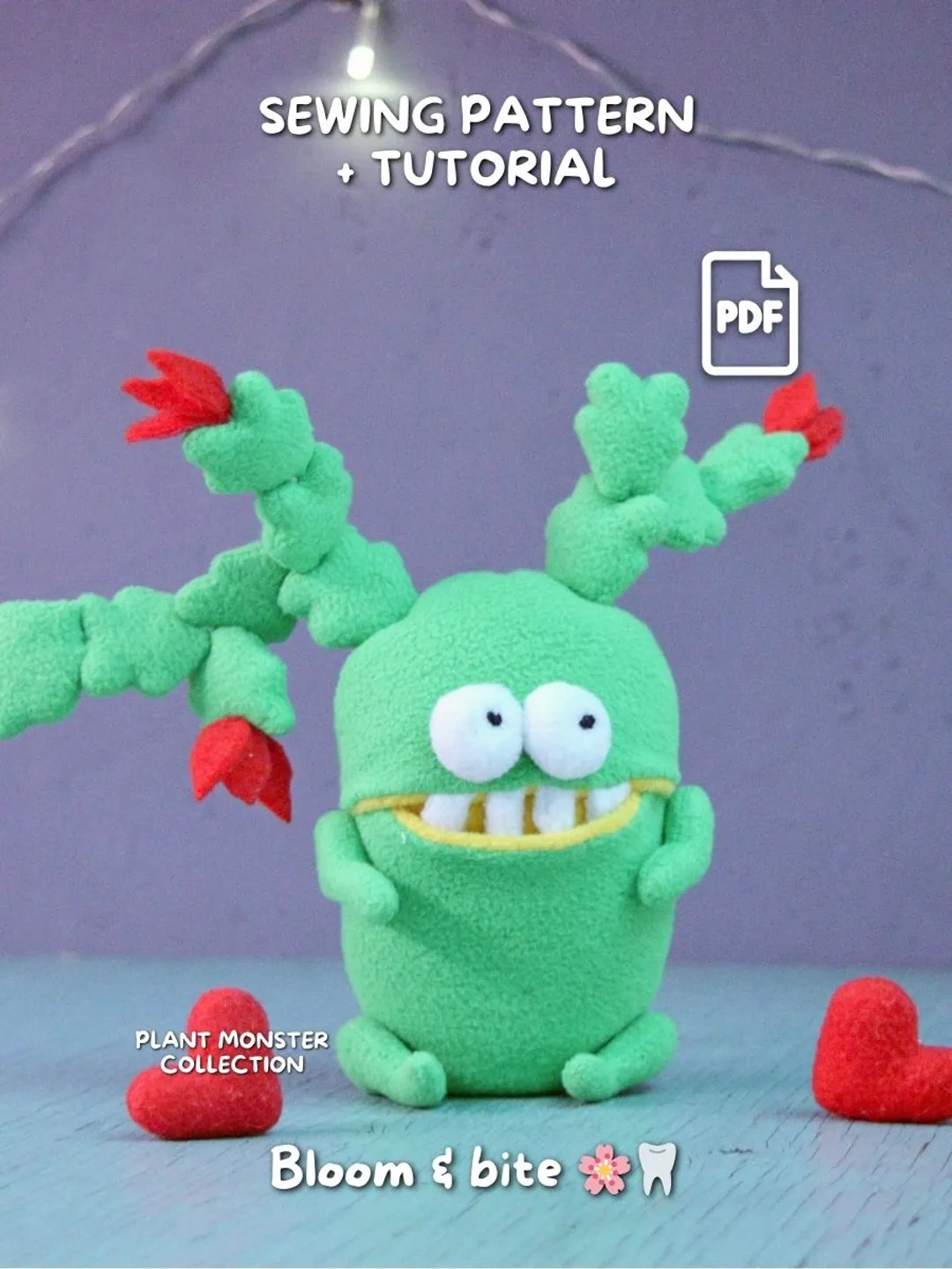 Monster Friends Collection 5 Plush Sewing Patterns with Secret Mouth ...