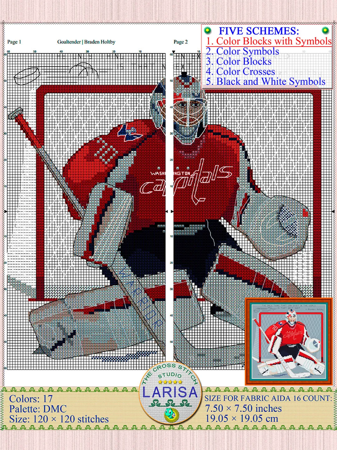 Goalkeeper Pattern Goalie Cross Stitch Pattern | Goaltender | Hockey Goalie