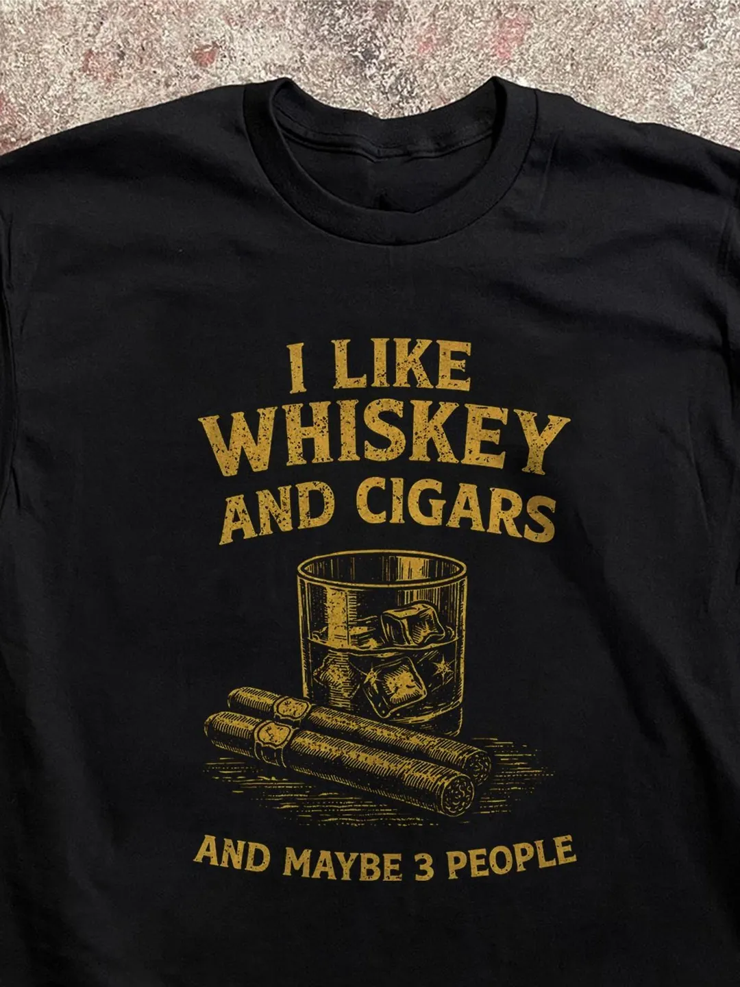 Whiskey and Cigars Shirt: Funny Dad Humor (Soft Cotton Tee)