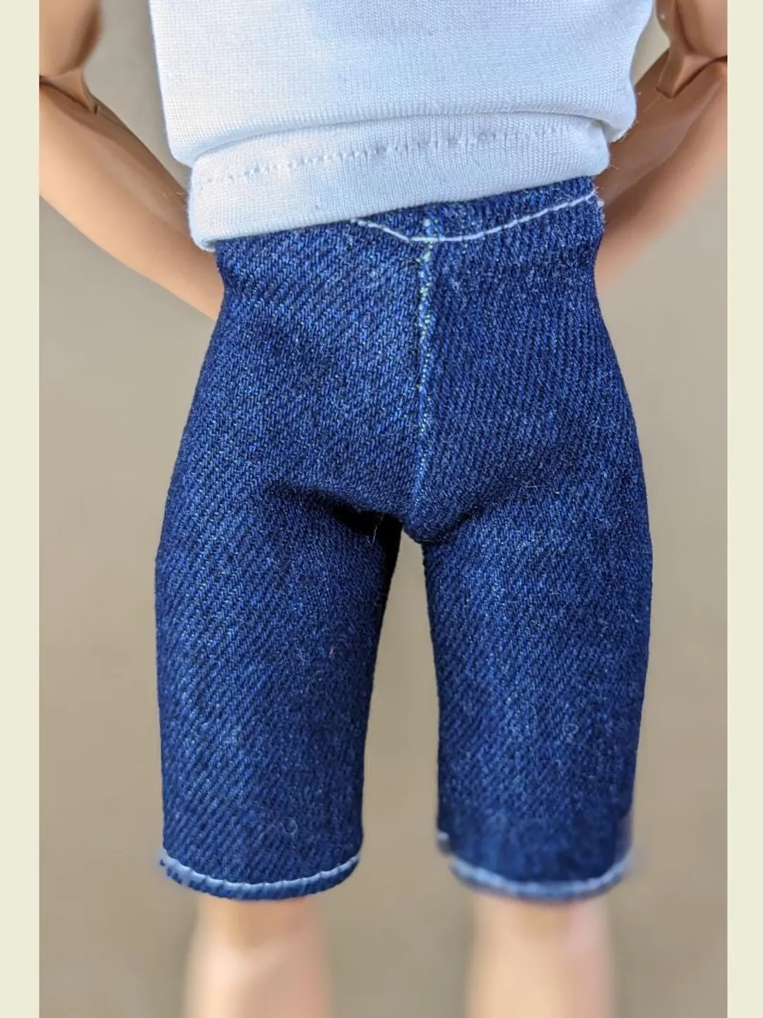 Navy denim shorts for for 12 inch fashion male dolls