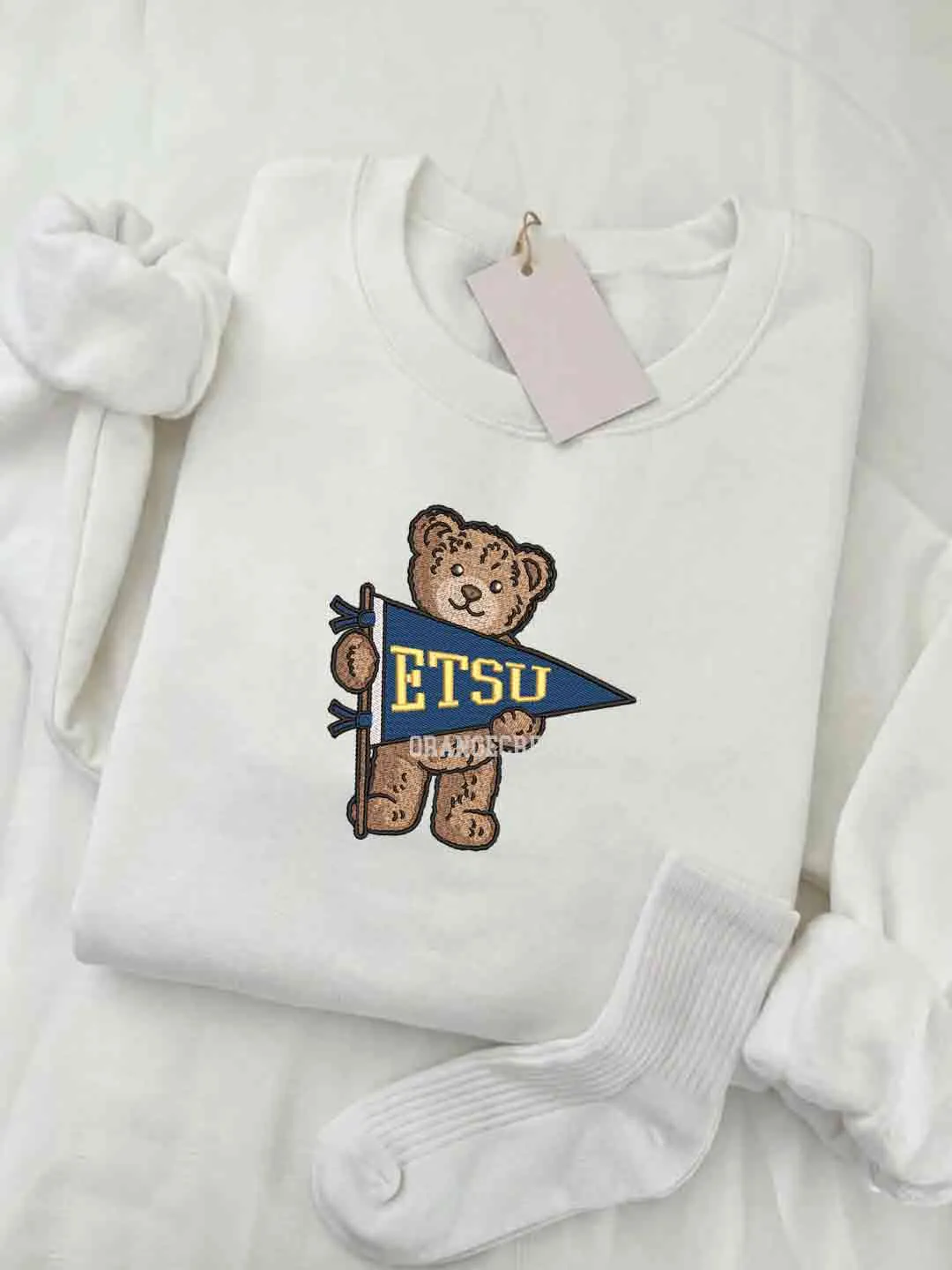 East Tennessee State Buccaneers Embroidered Sweatshirt, College Embroidered Crewneck, NCAA ETSU Buccaneers Team Embroidered Shirt, Teddy Bear Sweatshirt, Gift for Collegue