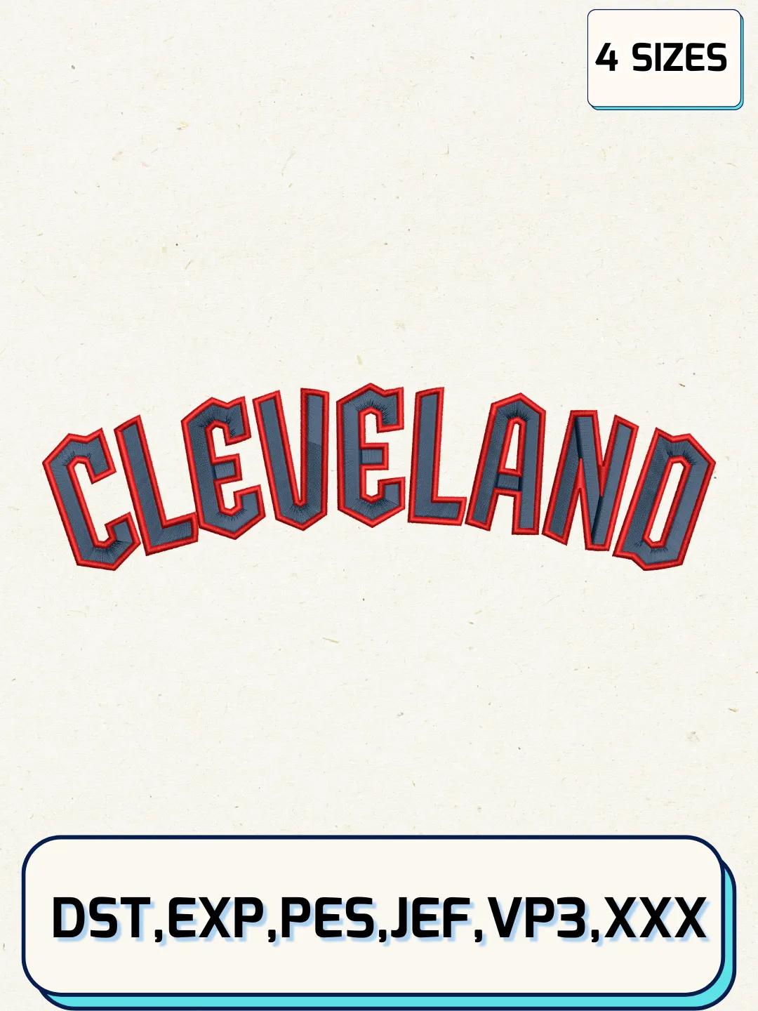 Cleveland Guardians Jersey Logos Embroidery Design Files, MLB Logos Embroidery Designs, Machine Embroidery Files, 4 Sizes