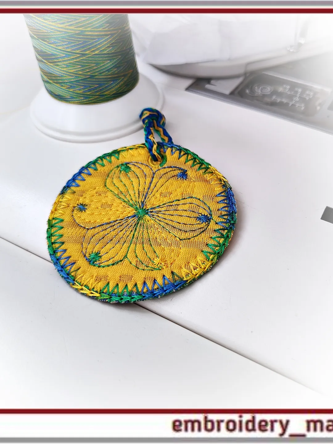 In The Hoop Key Fob Charm Flower Machine Embroidery Design ITH buy ...