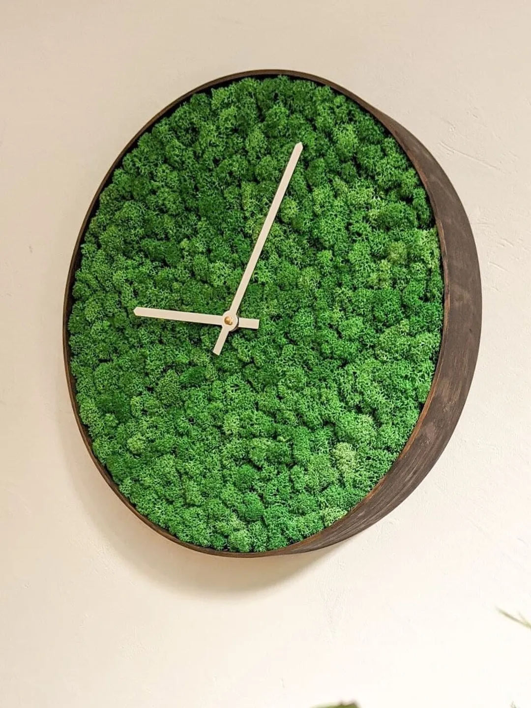 Evergreen Moss Clock | Housewarming gift first home | Forest cottagecore decor | Moss art new home | Natural woodland wall art| Mantel clock