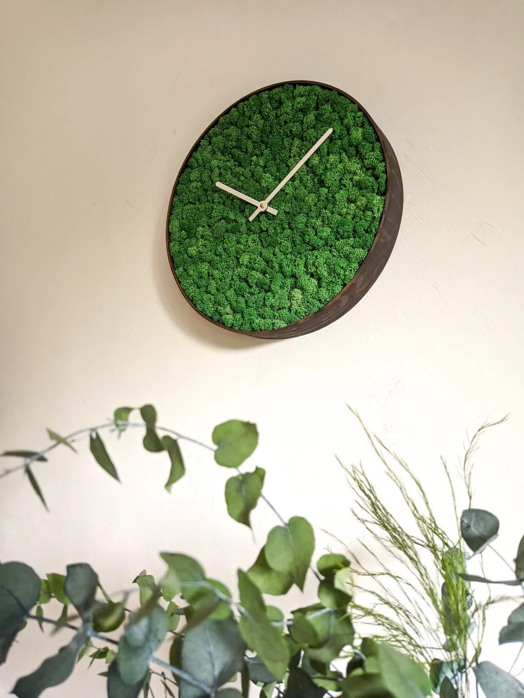 Moss Clock | Moss wall art | Wood Wall Clock | Wall decor | Preserved ...