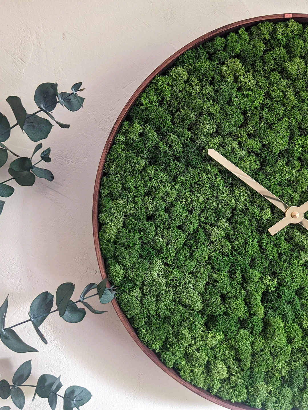 Moss Clock  | Moss wall art | Wood Wall Clock | Wall decor | Preserved moss art | Office decor