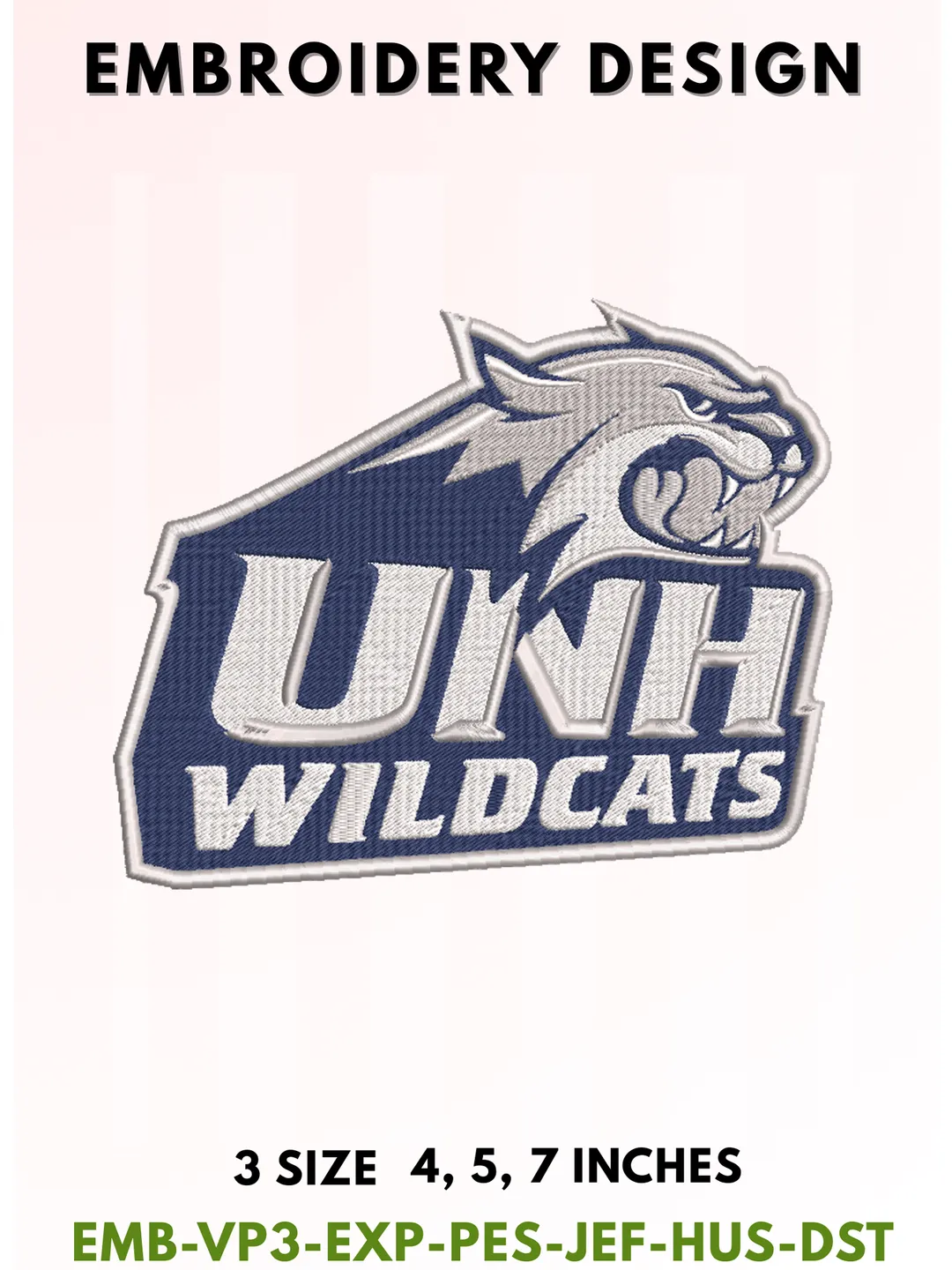 Wildcat Football Embroidery Design, College Sports Embroidery Files, Sports Machine Embroidery Files, 3 Sizes, Instant Download