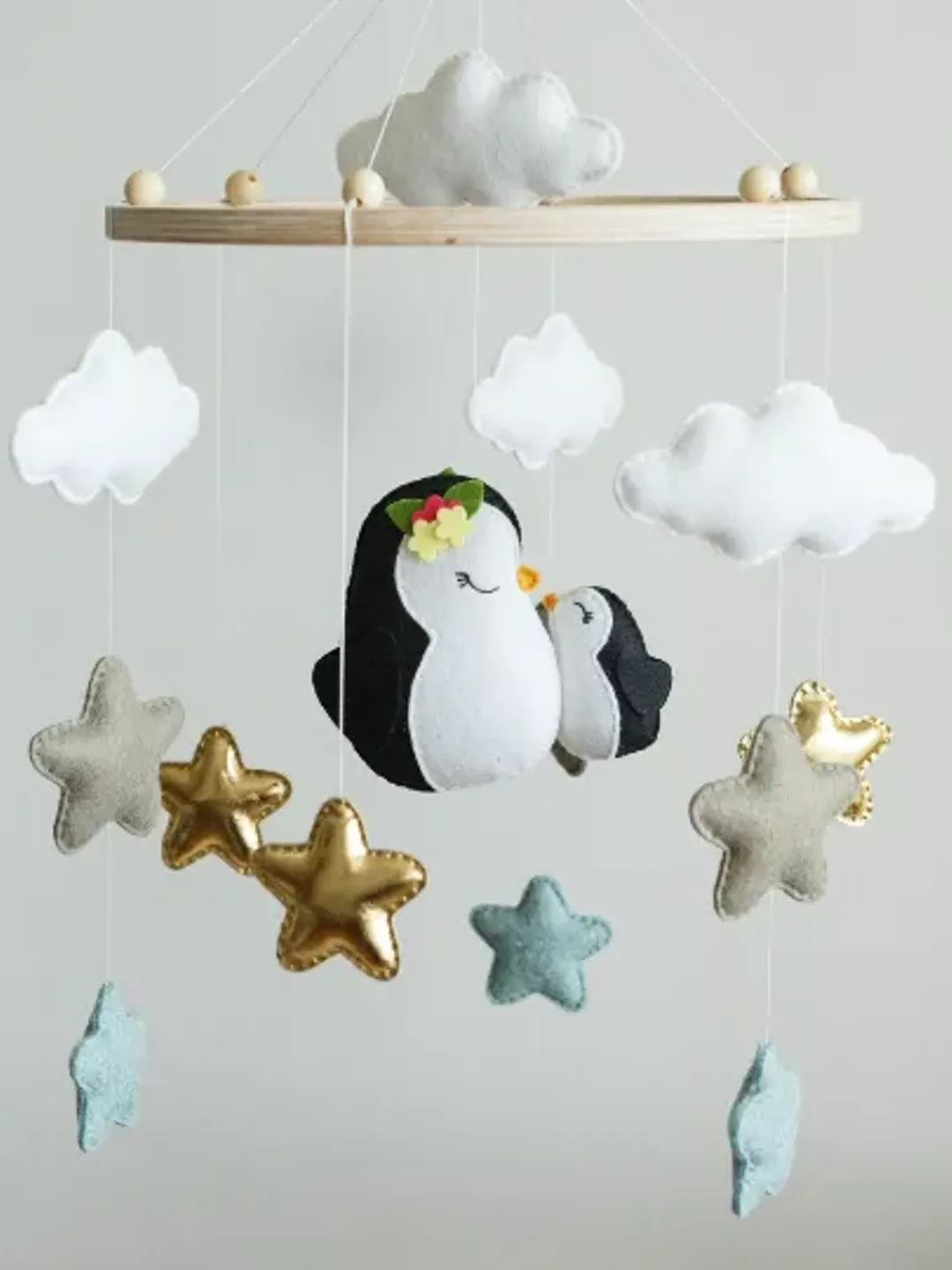 Penguin baby mobile for crib