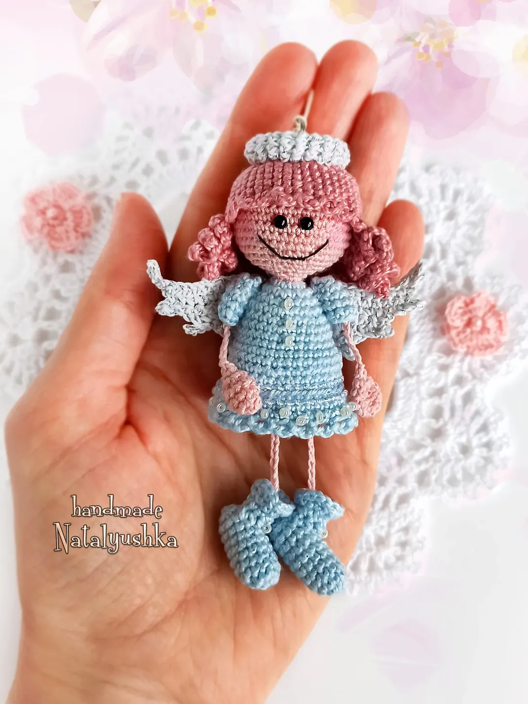 Angel toy keychain, Guardian angel, Car mirror hanging, Birthday gift, Nursery decor