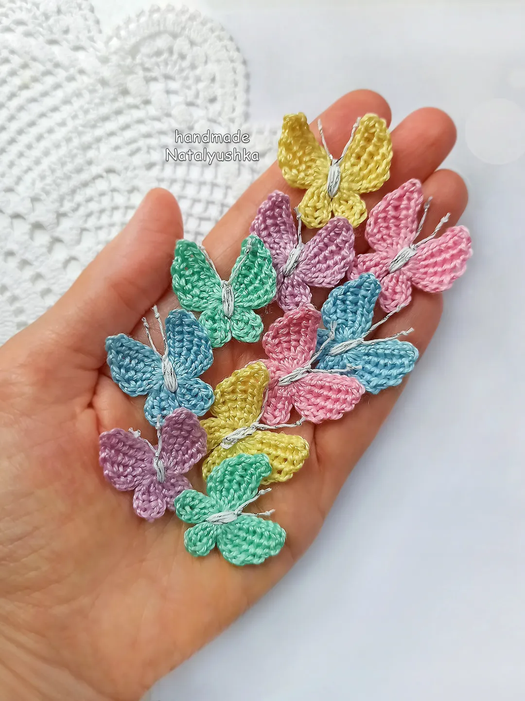 Pastel Butterfly applique, Set of colorful butterflies, Handmade Butterfly motif, Scrapbooking.