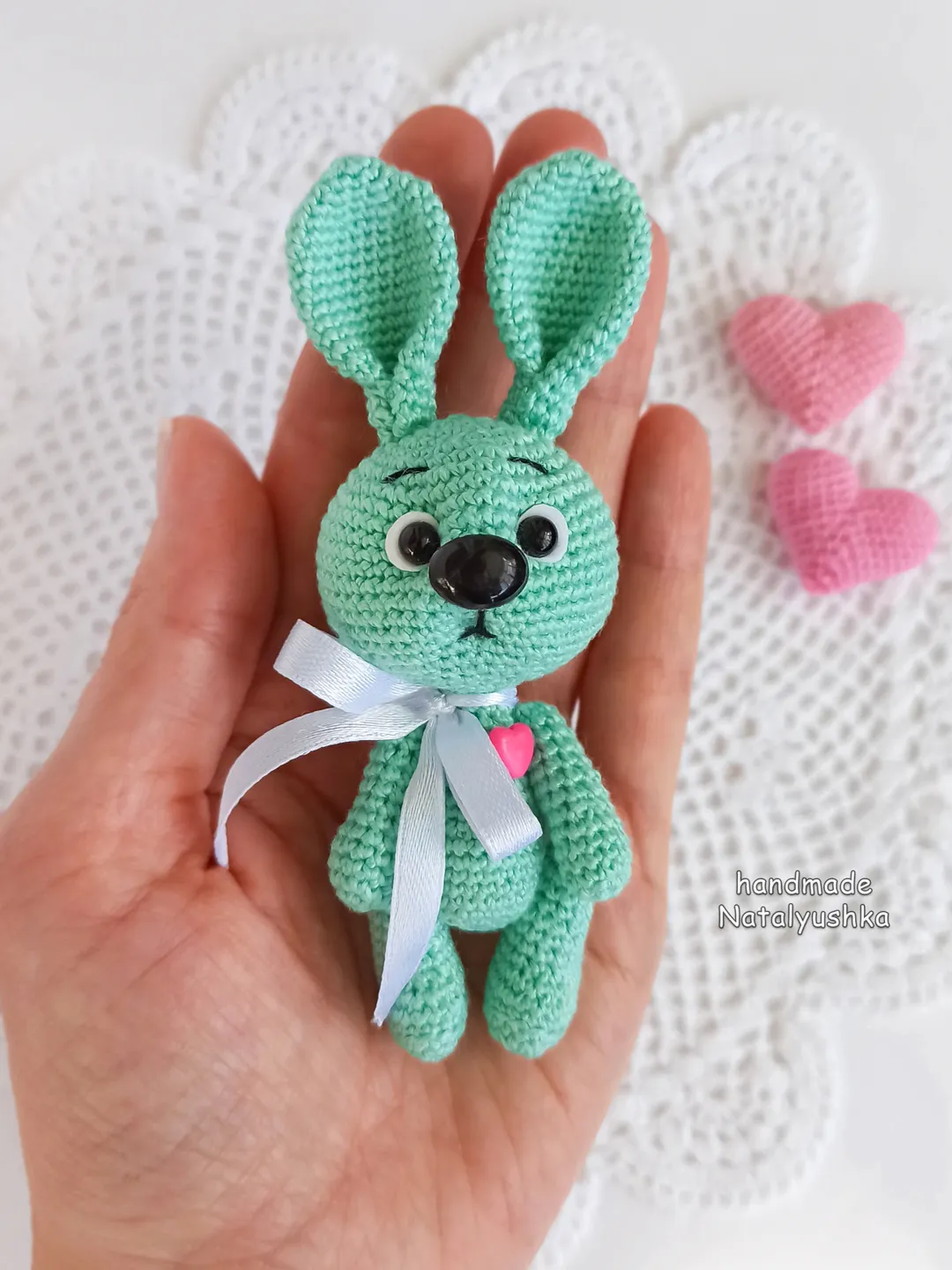 Little bunny keychain, Mint rabbit, Souvenir toy, Easter bunny, Keyring