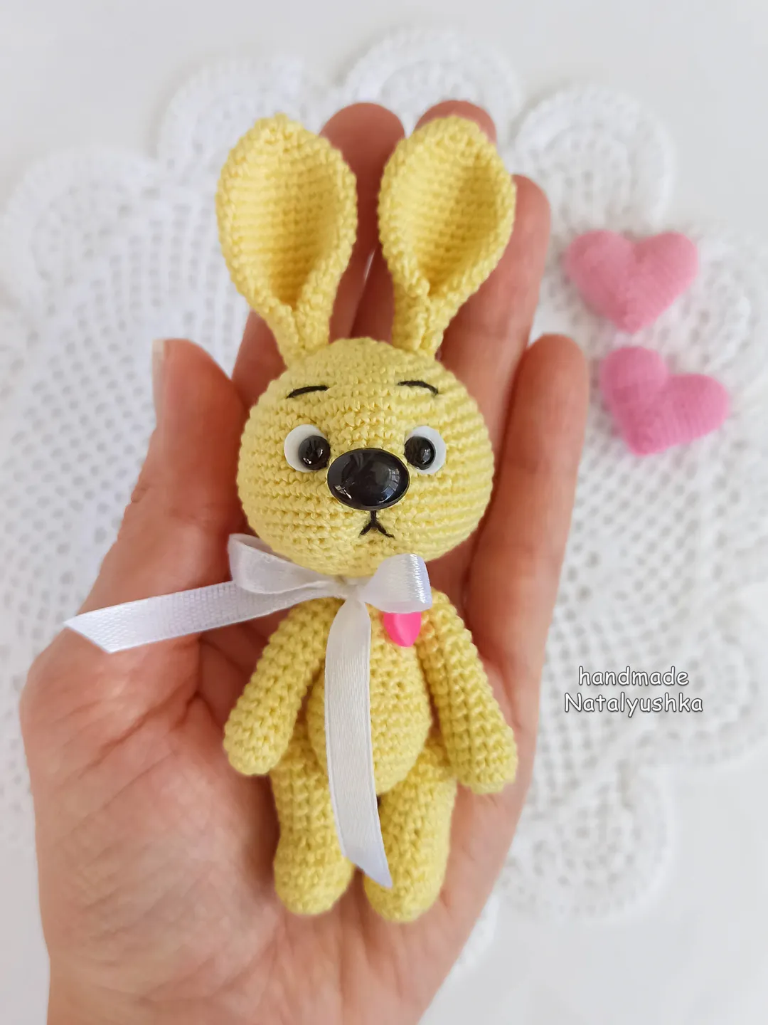 Little toy bunny keychain, Yellow rabbit, Souvenir toy, Easter bunny, Keyring