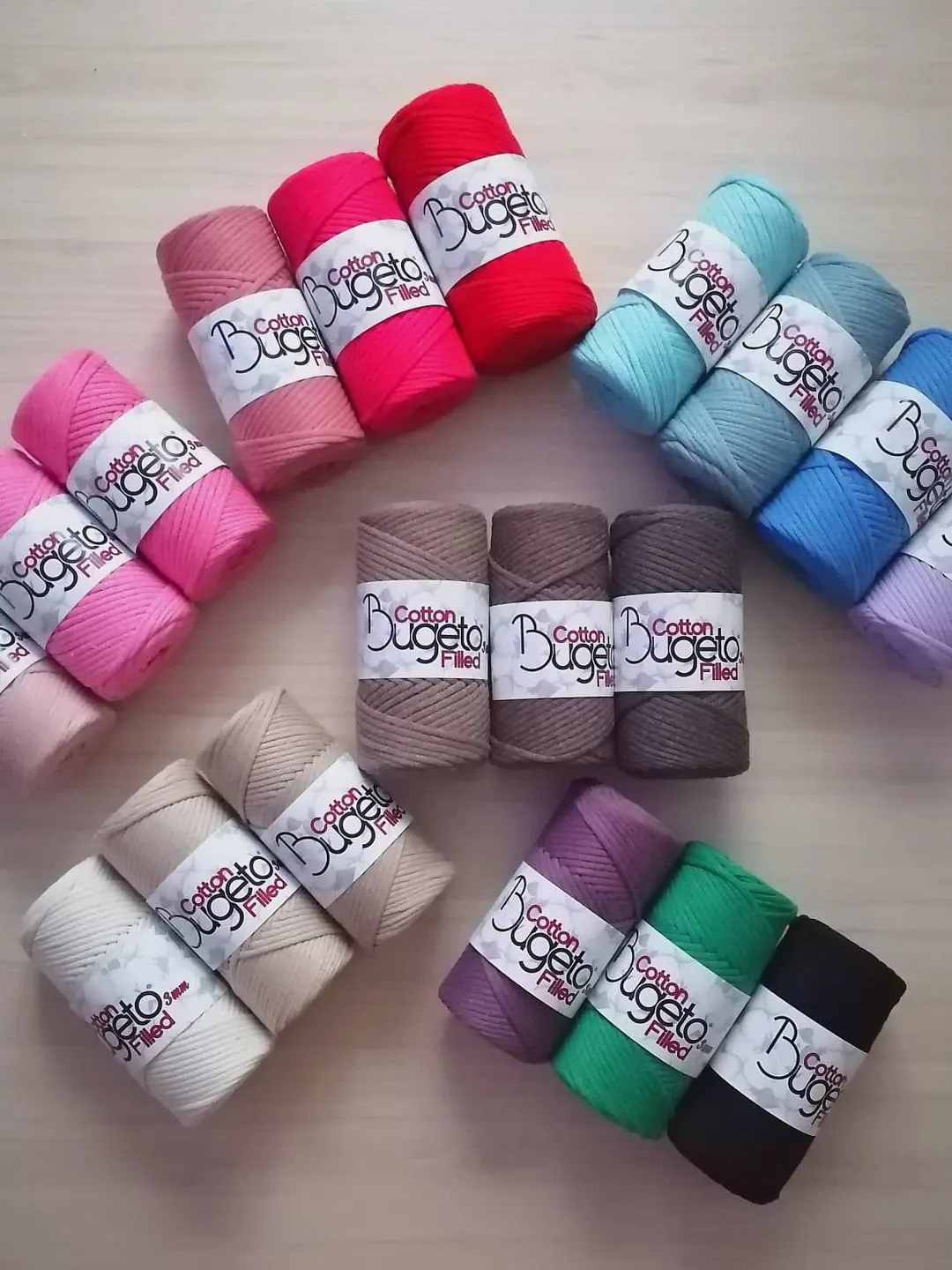 3mm cotton rope with core Knitting carpets Crochet bags, durable rope for knitting, macrame cord, boho yarn, gift for knitters