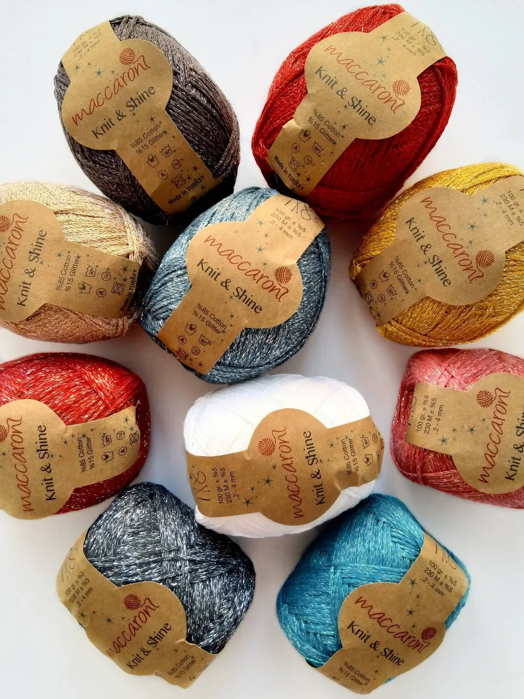 2mm cotton cord with lurex, sparkly yarn, Maccaroni, t-shirt yarn, yarn toys, earrings, braceletbag sequins, gift for knitters, for clothing