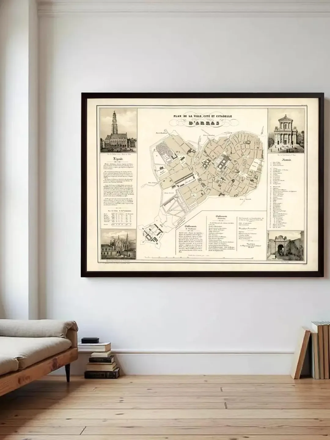 Vintage Arras France Map Print | 1894 Wall Art