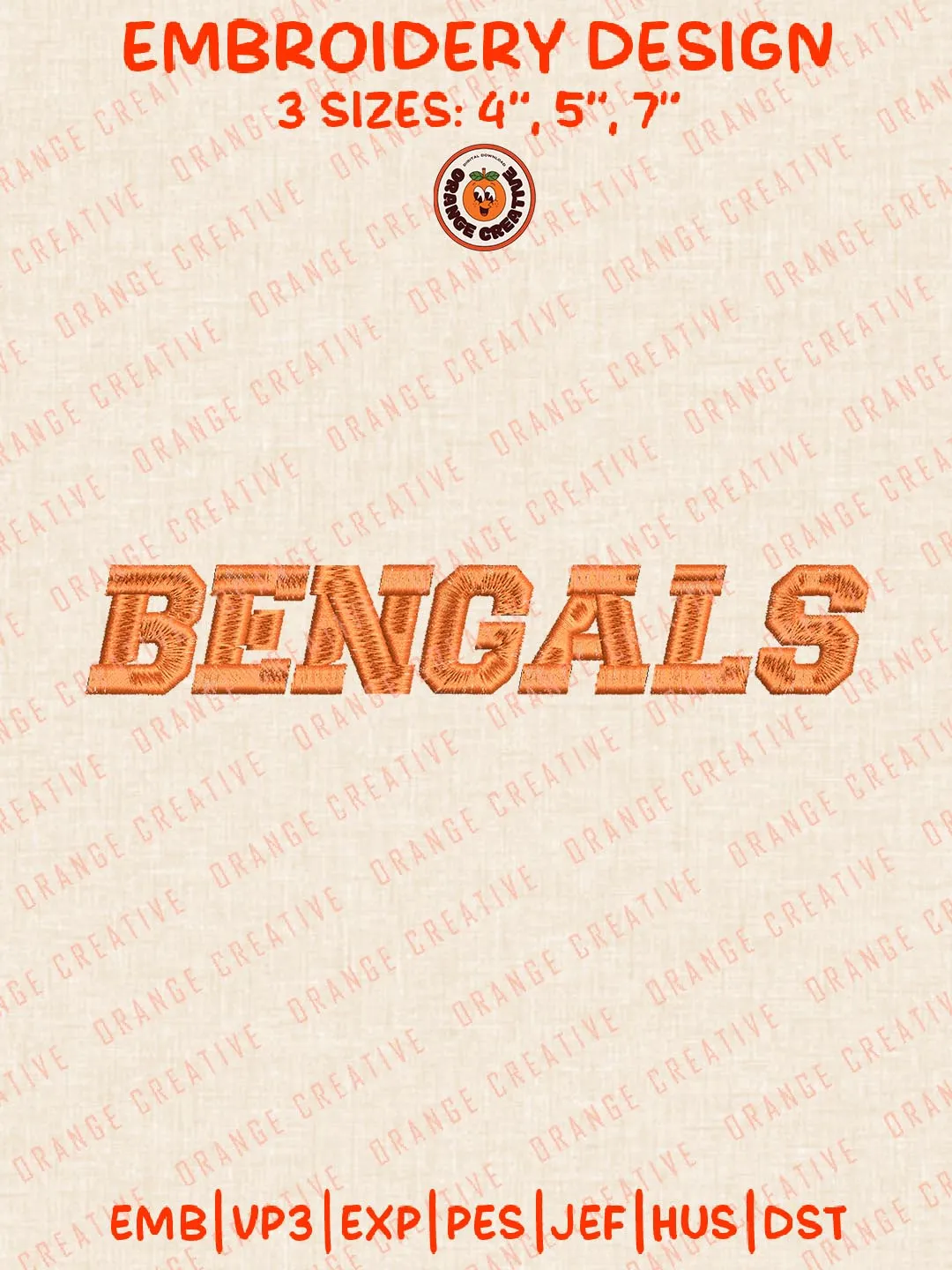 Bengals NCAA Text Embroidery Design, NCAA Idaho State Bengals Team Logo Embroidery Design, Machine Embroidery Design File, 4 Sizes, Custom Size, Digital Download
