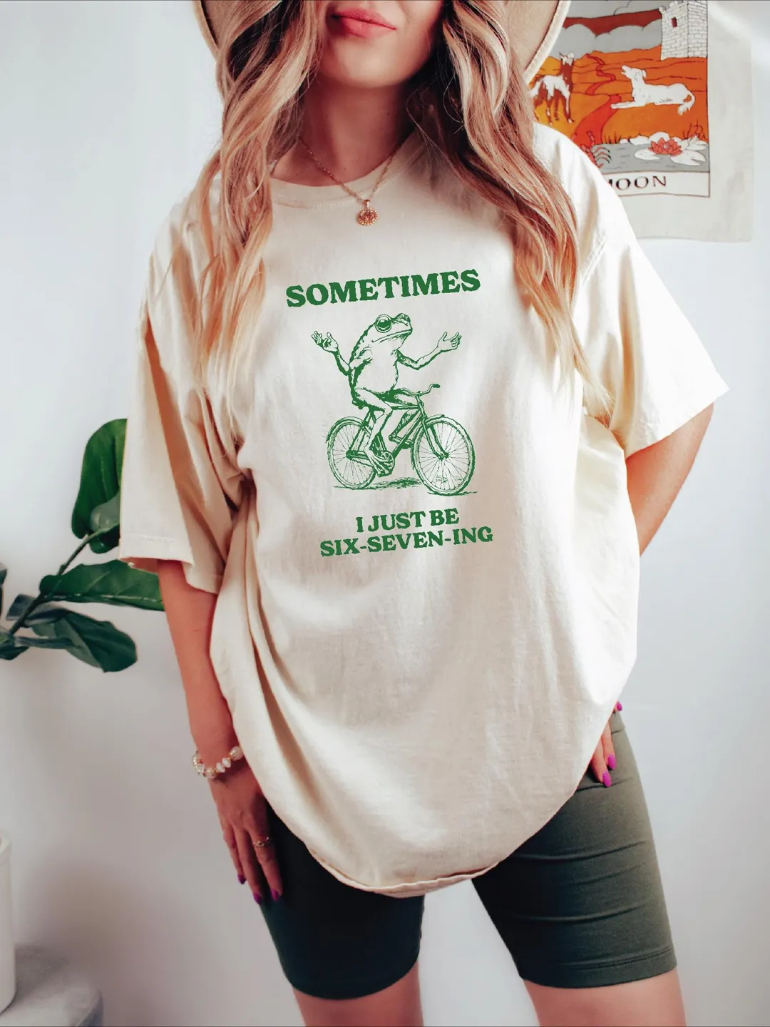 Funny Frog T-Shirt, Sometimes I Just Be Six-Seven-Ing, Cotton Graphic Tee