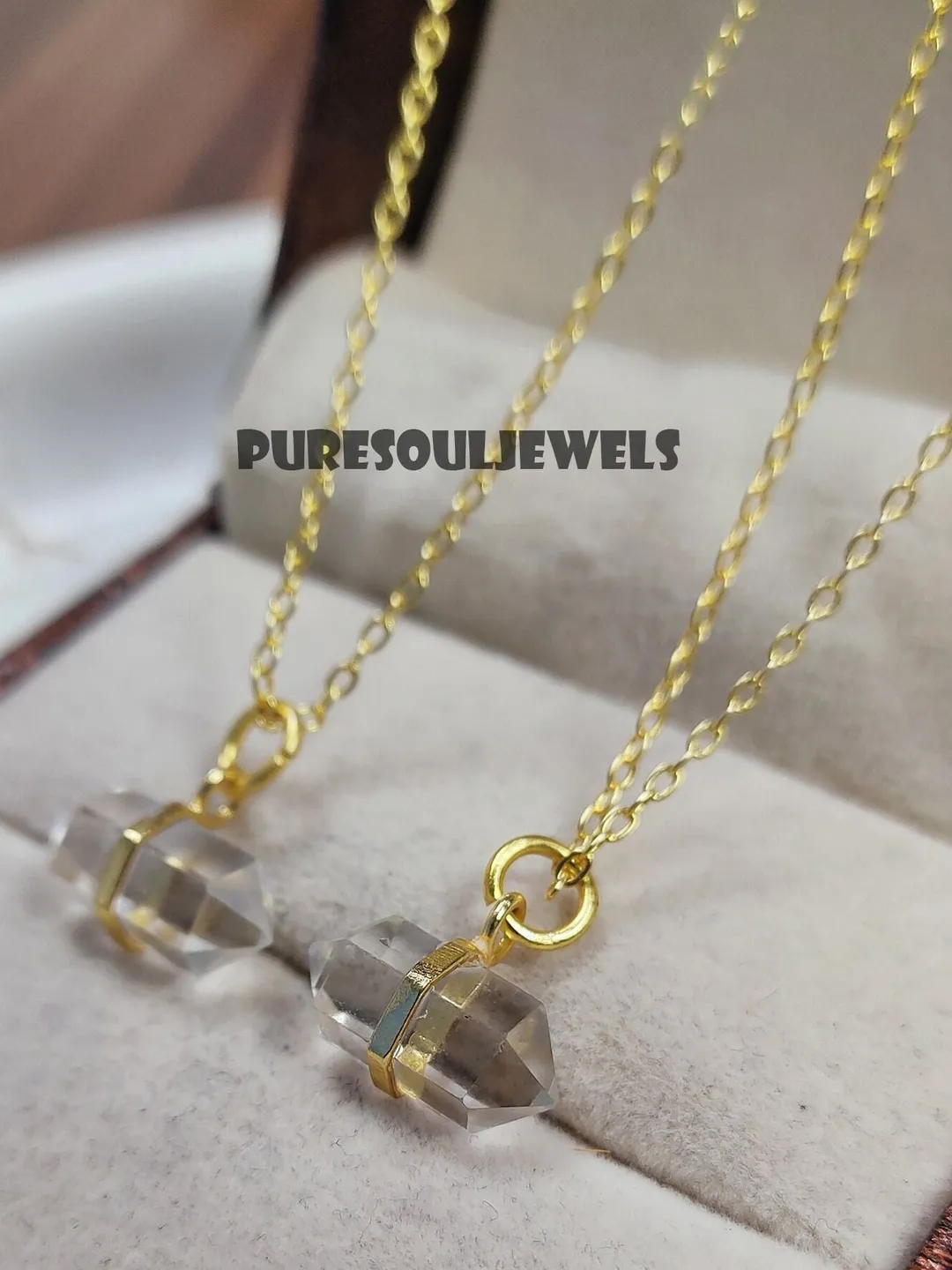 Clear Crystal Necklace, 925 Sterling Silver Pendant, Crystal Necklace, Minimalist Gemstone Jewelry, Pencil Crystal Pendant,  Gift for Her