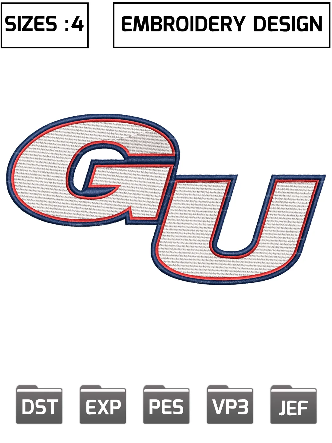 Gonzaga Bulldogs Embroidery Design,Machine Embroidery Design File,4 Sizes, Digital Download