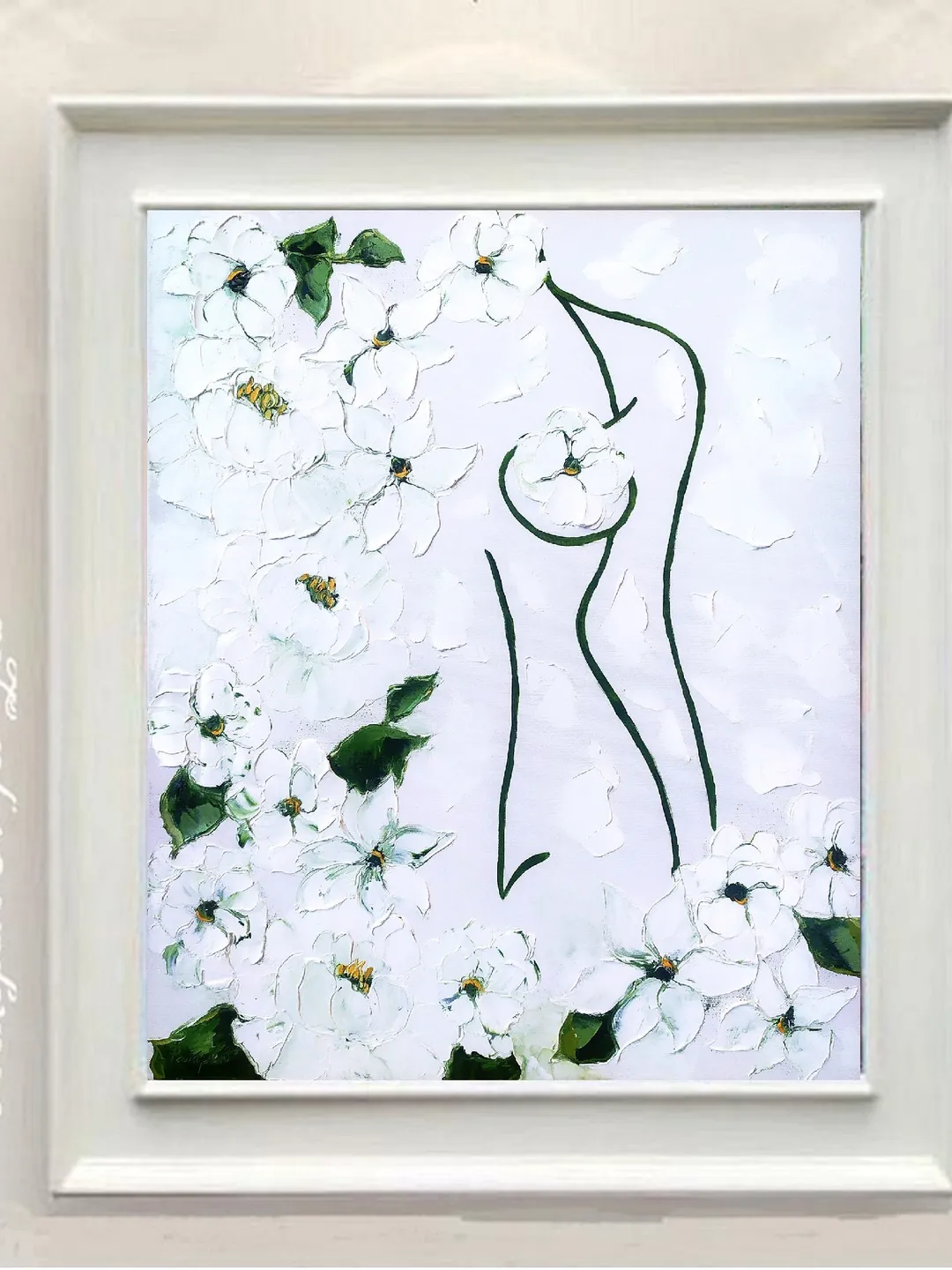 WOMAN Painting White Original Art Impasto Oil Painting Oil Figurative ...