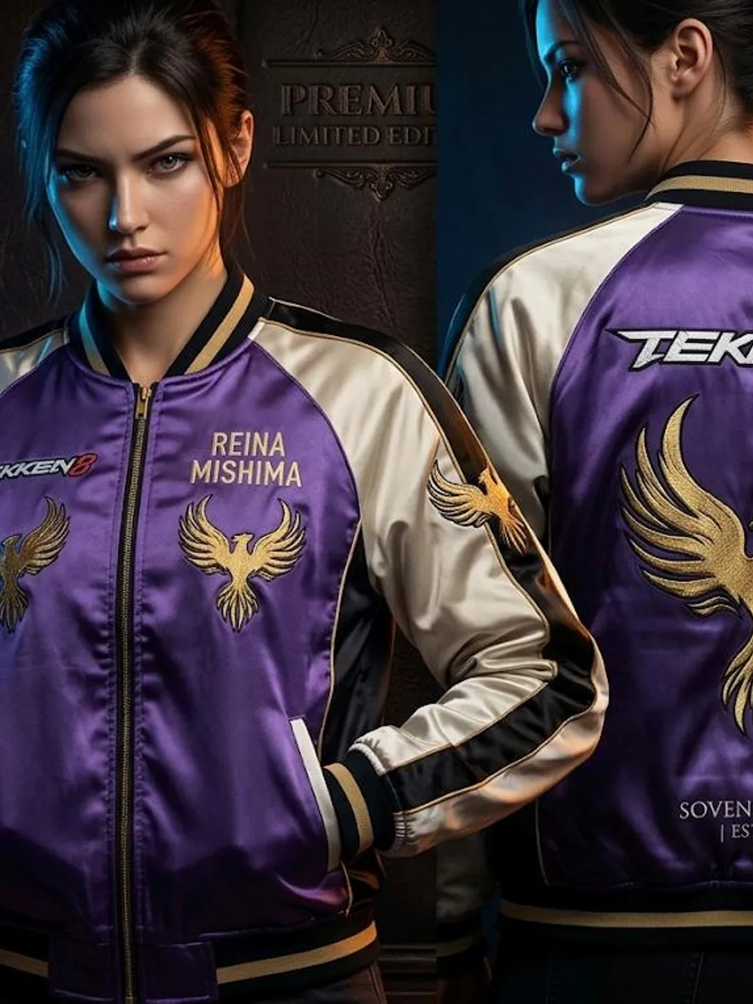 Tekken 8 Jin Kazama Phoenix Souvenir Jacket, Limited Edition Satin