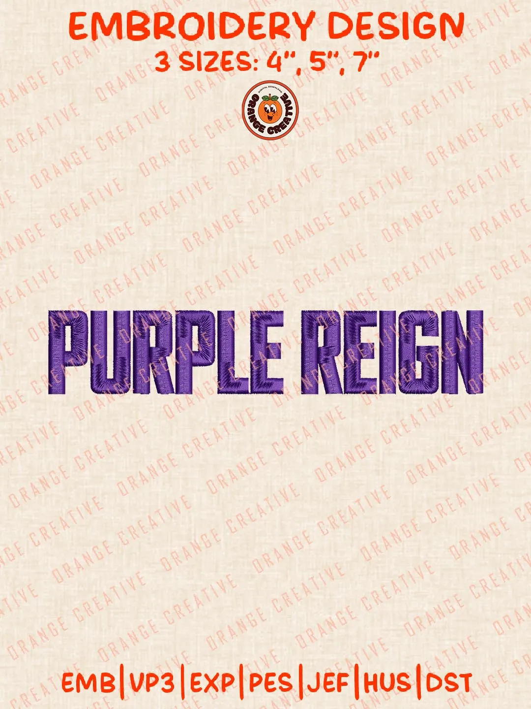 Purple Reign Embroidery Design, NCAA Washington Huskies Logo Embroidery Design, Machine Embroidery Design File, 4 Sizes, Digital Download
