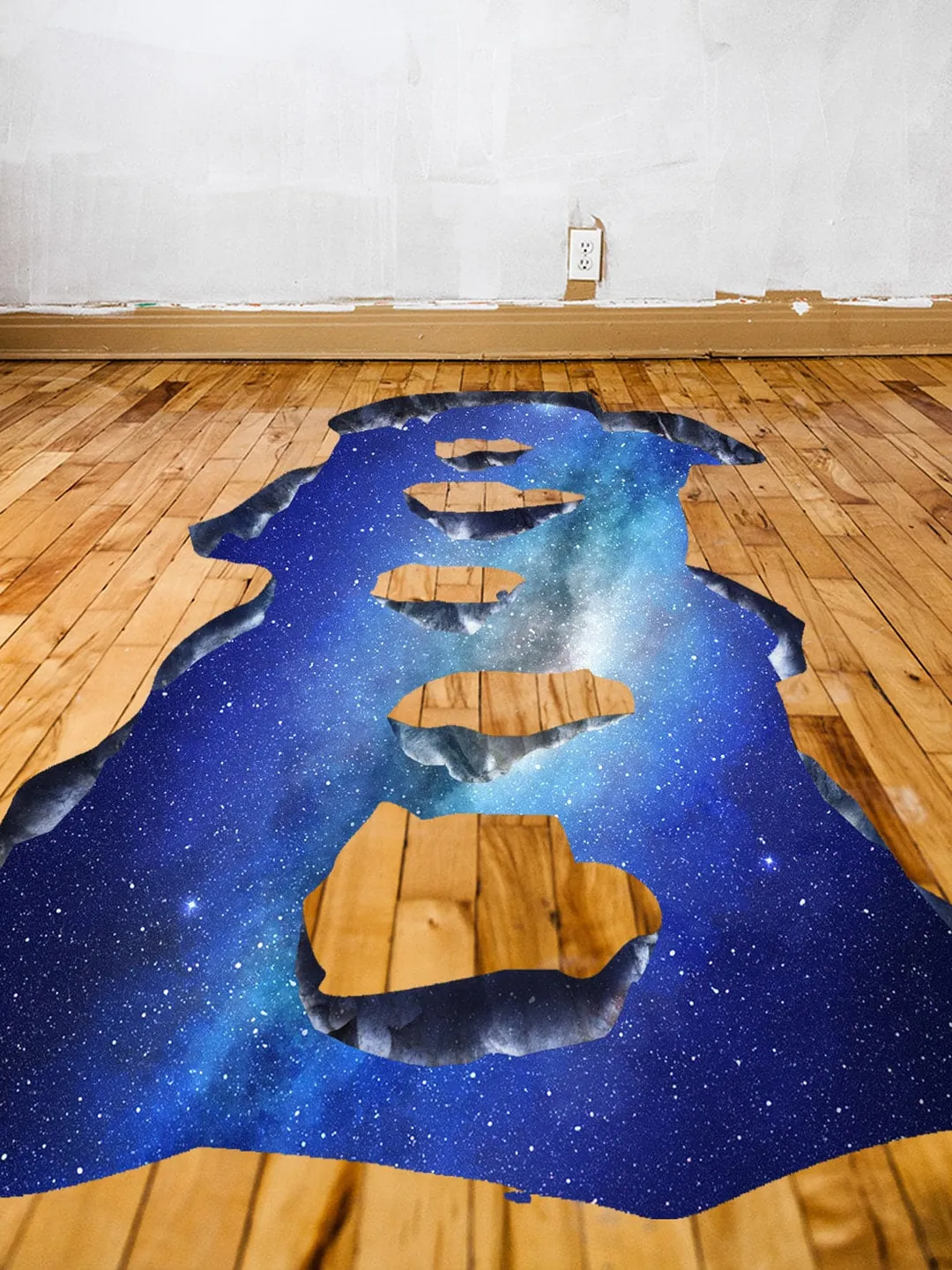 3d Space Bridge Floor Vinyl Decal - Bathroom Living Room Flooring Galaxy Decals Stick Peel Decor Stickers Decoration Kids Classroom Sticker