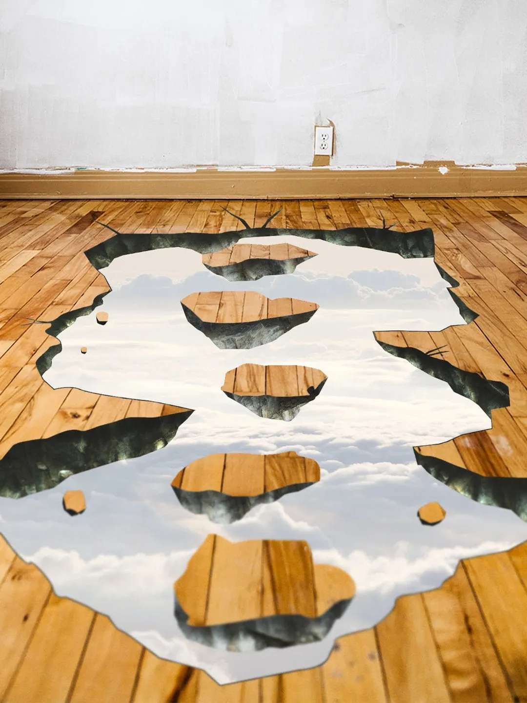 3d Space Bridge Floor Vinyl Decal - Bathroom Living Room Flooring Galaxy Decals Stick Peel Decor Stickers Decoration Kids Classroom Sticker