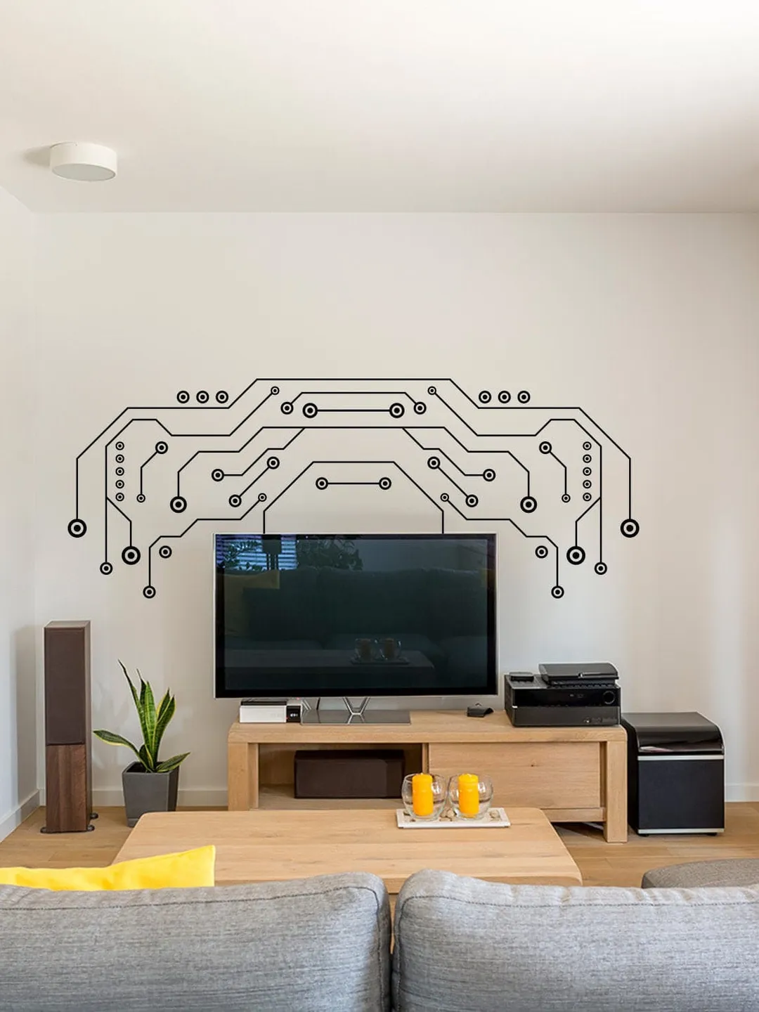 TV Wall Decor Art Vinyl Decals - Decorative Stickers For Living Room - Waterproof Large Removable Decal - Decoration Interior Sticker