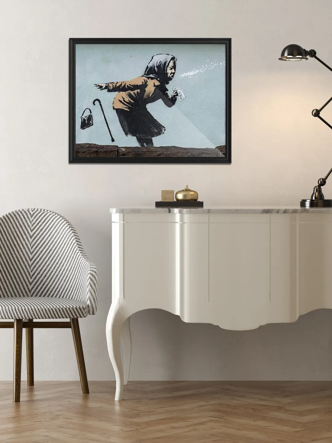 Banksy Grandmother Sneezes Wall Poster - Large Bansky Graffiti Street Art - Office Bedroom Room Urban Print Decor