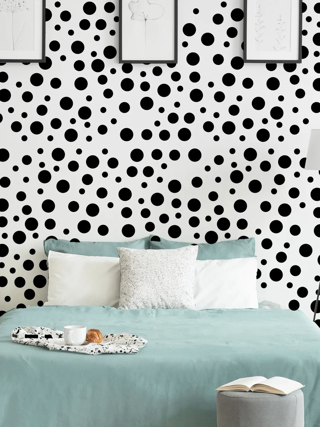 Polka Dots Wall Decals - Black Circle Wallpaper Vinyl Stickers For Girl Room Baby Kid Decor Bedroom -  Peel Stick Nursery Toddler Decoration