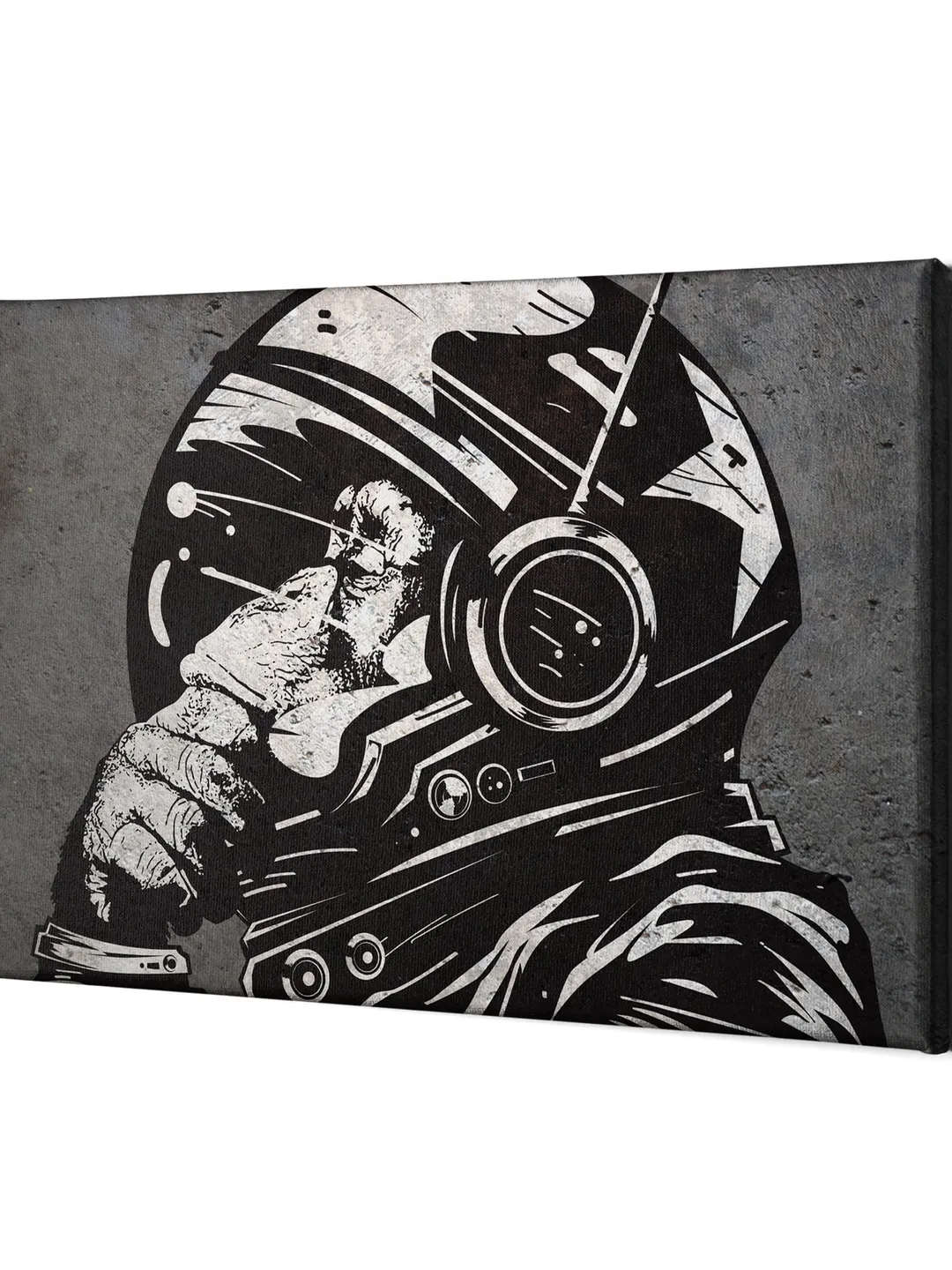 Astronaut Monkey Canvas Print - Wall Chimp Thinker Colorful PAinting - Thinking Artwork Room Street Art Graffiti Decor Banksy Canvases