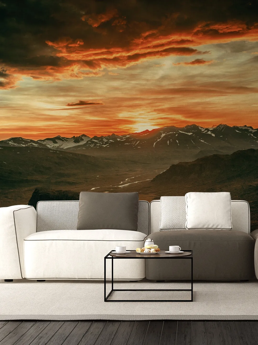 Sunset Wallpaper Decals - Peel Stick Nature Photo Self Adhesive Mural Wall Paper Decal - Vinyl Stickers Murals For Bedroom Sticker Decor