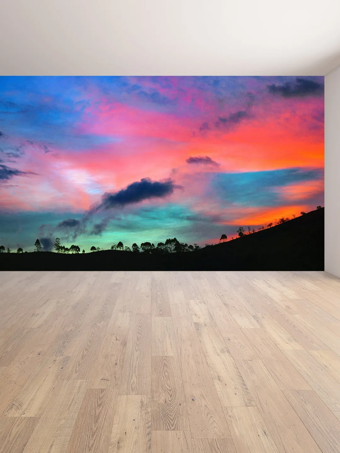 Sunset Wallpaper Decals - Peel Stick Nature Photo Self Adhesive Mural Wall Paper Decal - Vinyl Stickers Murals For Bedroom Sticker Decor
