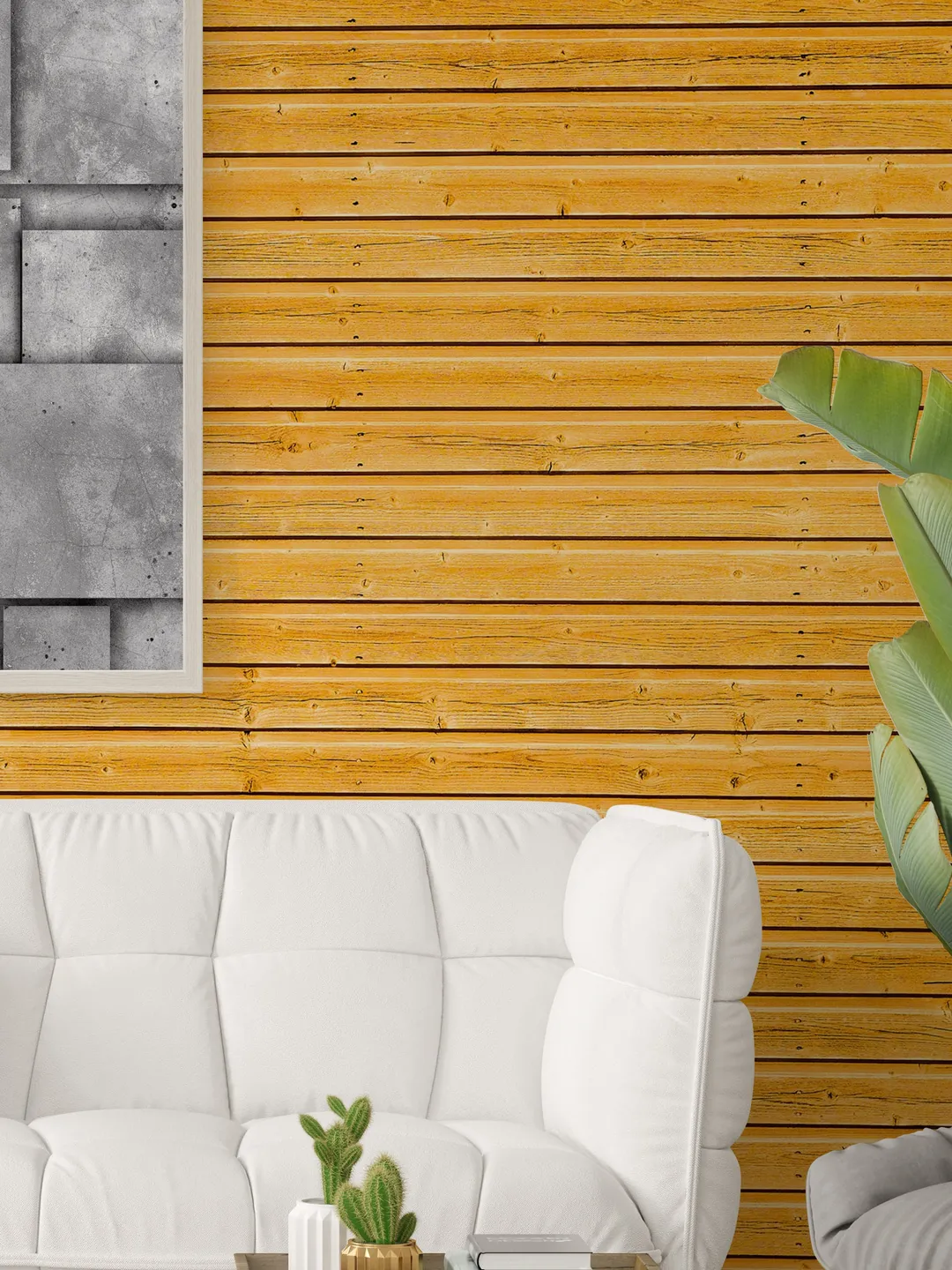 Shiplap Peel And Stick Wallpaper Sticker - Self Adhesive Contact Fake Wood Plank Wall Paper Decal - Removable Wooden Vinyl For Bedroom Room