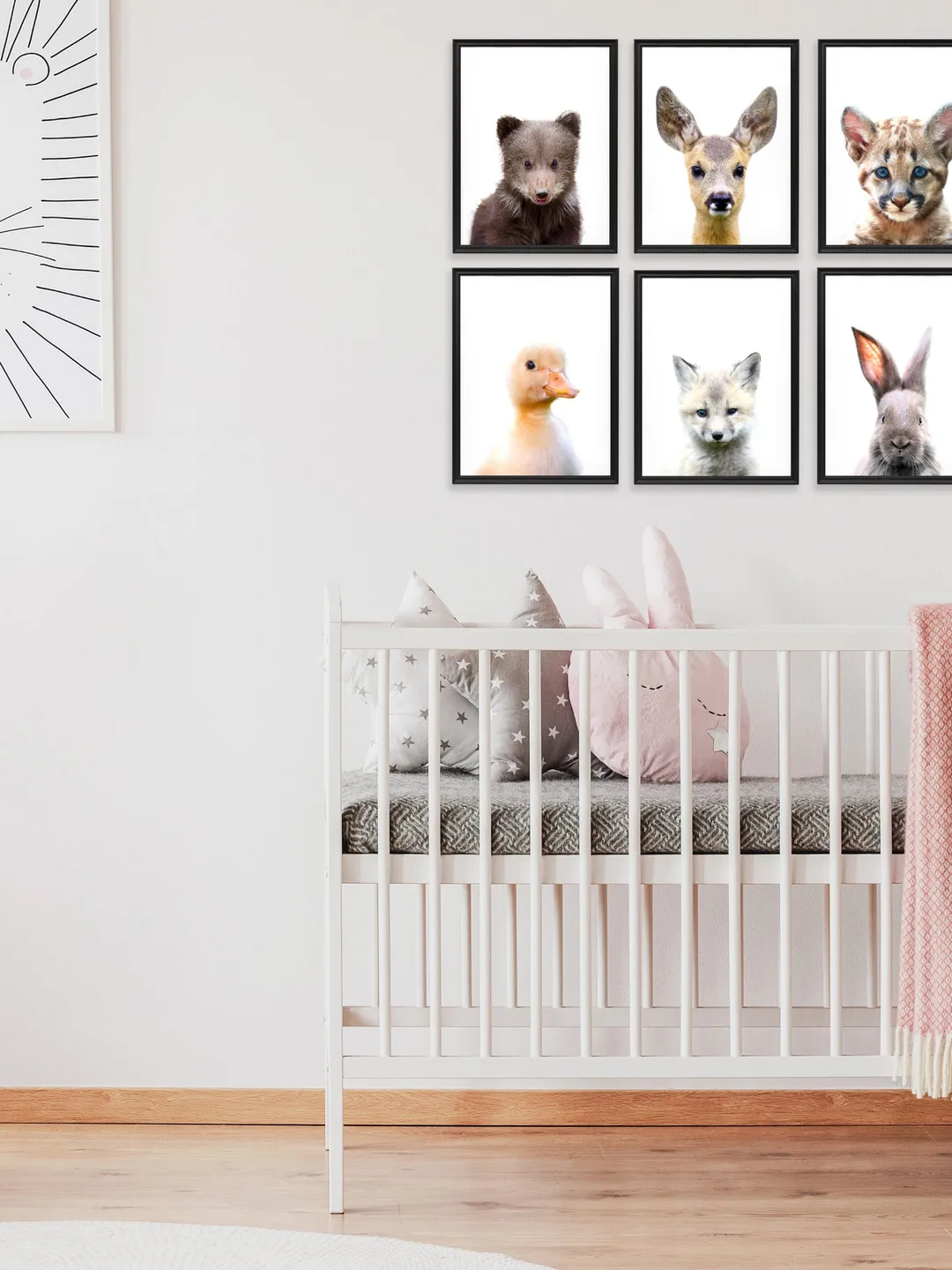 3x Baby Animals Posters Set - Nursery Kids Room Decor Cute Animal Wall ...