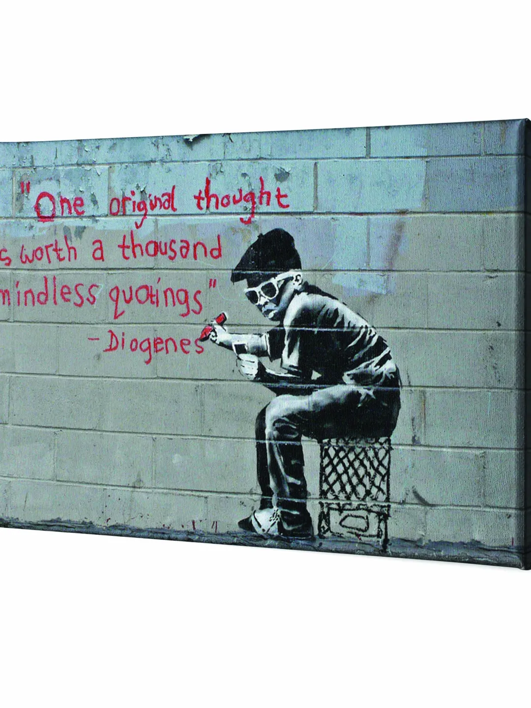Banksy Diogenes Quote Art Wall Canvas Decor Artwork - Large Street Graffiti Pop Canva Painting Print Cool Kitchen Room Bedroom Home Bansky