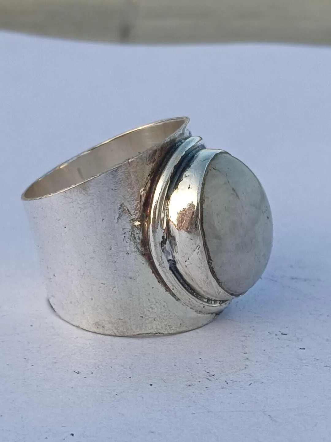 Simple Moonstone Band Ring, Handmade Ring, 925 Sterling Silver Ring, New Year Band Ring, Engagement Gifts Ring, Partywear Band Ring,